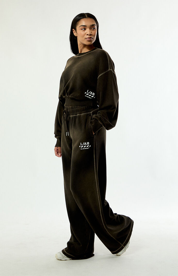 L/AB c/o Off-White Black Wide Leg Baggy Sweatpants | Pacsun