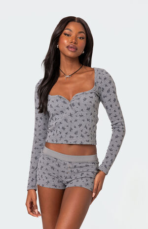 Lavender Waffle Long Sleeve Top image number 1