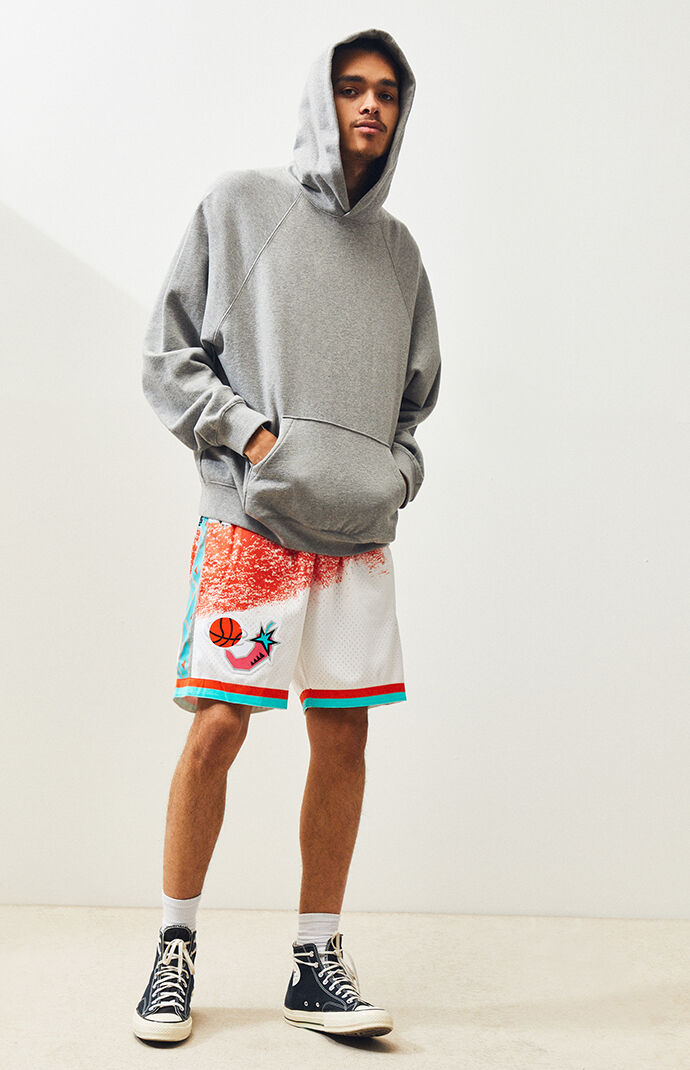 Mitchell Ness White Orange All Star East Basketball Shorts