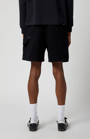 Black Carpenter Baggy Sweat Shorts image number 5
