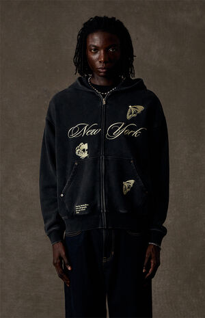 x Pacsun Butterfly Zip Up Hoodie image number 2