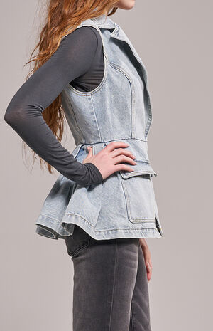 Ryn Peplum Denim Vest image number 4