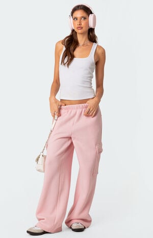 Wide Leg Cargo Sweatpants image number 2