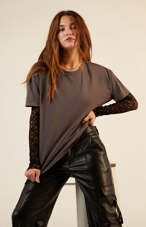 Lace Layered Long Sleeve T-Shirt image number 1