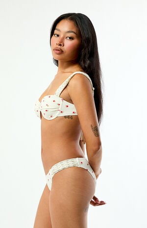 Floral Textured Holiday Bikini Bottom image number 4