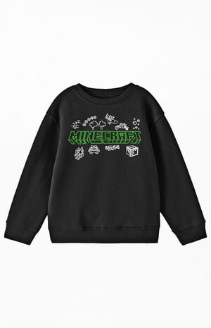 Kids Minecraft Doodle Logo Crew Neck Sweatshirt image number 1
