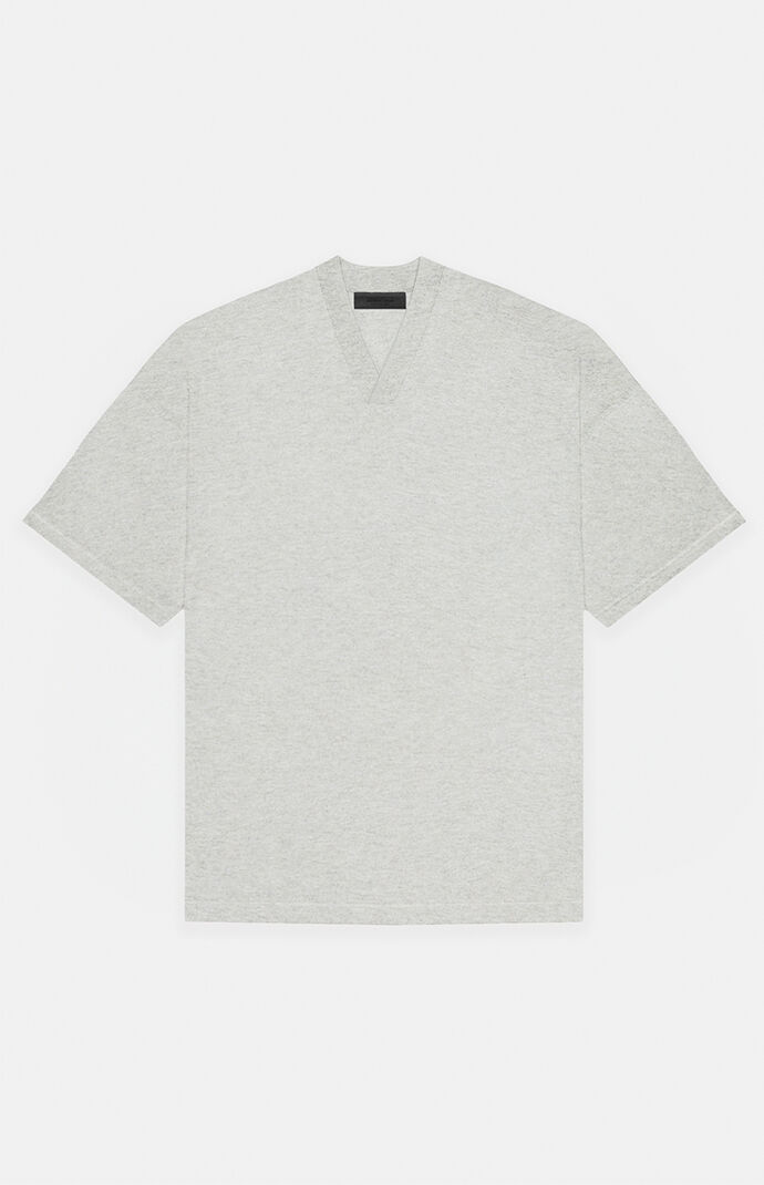 人気 ☆FEAROFGOD☆ V-NECK T-SHIRT LIGHT HEATHER GREY - 24SS Fear of God Essentials Light Heather Grey V-Neck T-Shirt