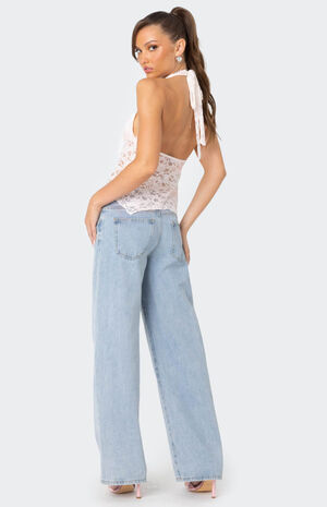 Esme Sheer Lace Halter Top image number 2