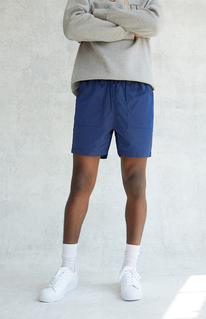 Blue Nylon Volley Shorts