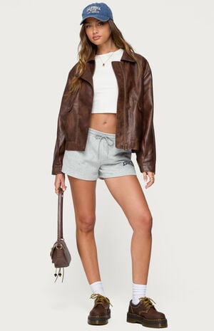 Ardella Oversized Faux Leather Jacket image number 5