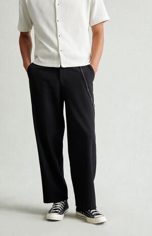 Black Chain Baggy Trousers image number 2