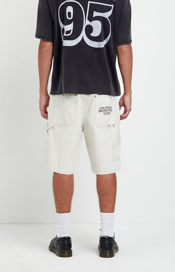 Pacsun Parker Baggy Jean Shorts Carpenter Cream