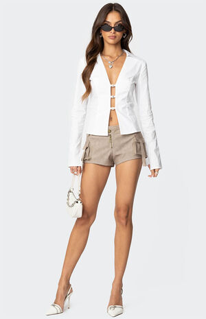 Triple Buckle Collared Top image number 2