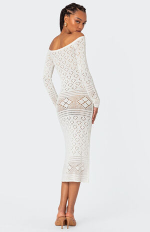 Lily Crochet Off Shoulder Midi Dress image number 2
