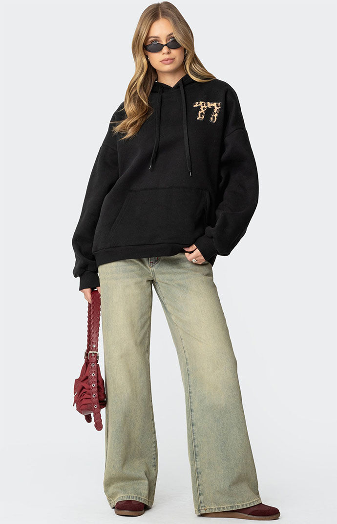 Edikted Leopard 77 Oversized Hoodie