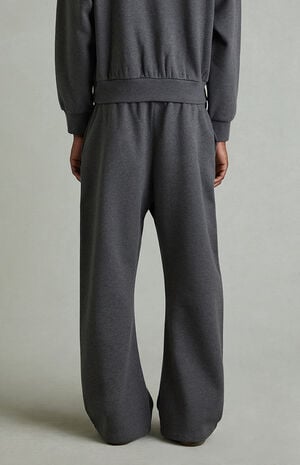 Charcoal Heather Fleece Flare Sweatpants image number 6