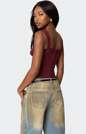 Marcella Wide Strap Mesh Corset Marcella Wide Strap Mesh Corset image number 4