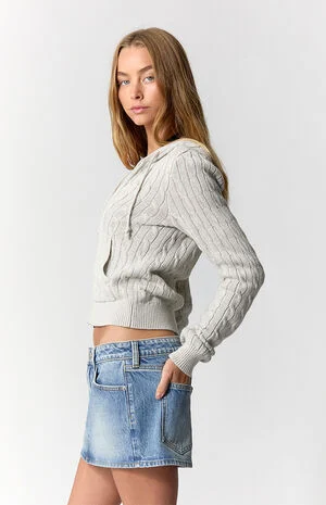 Piper Stretch Medium Blue Jean Micro Mini Skirt image number 3
