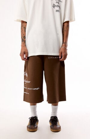 Brown RFC Lounger Fleece Sweat Shorts image number 2