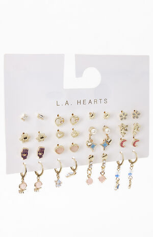 16 Pack Pretty Pastel Earrings image number 2