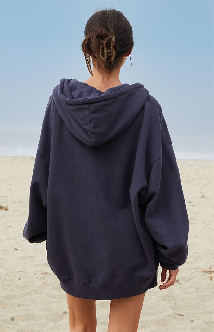 XG　フーディ John Galt Dark Blue Christy Full Zip Oversized Hoodie | PacSun