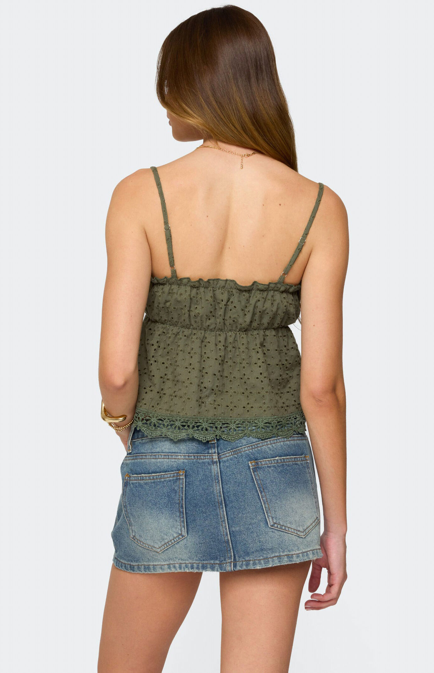 Edikted Orian Eyelet Babydoll Tank Top