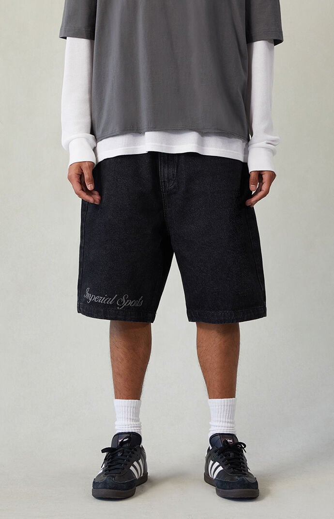 Pacsun Imperial Sports Guild Black Baggy Denim Shorts | Pacsun