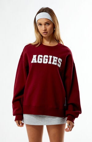 WILD COLLECTIVE x Pacsun Texas A&M University Aggies Applique Crew Neck Oversized Sweatshirt | PacSun