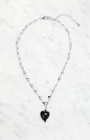 Black Heart Chain Necklace image number 1