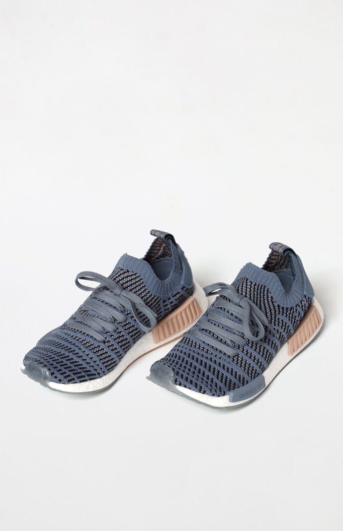 adidas women's blue nmd_r1 stlt primeknit sneakers