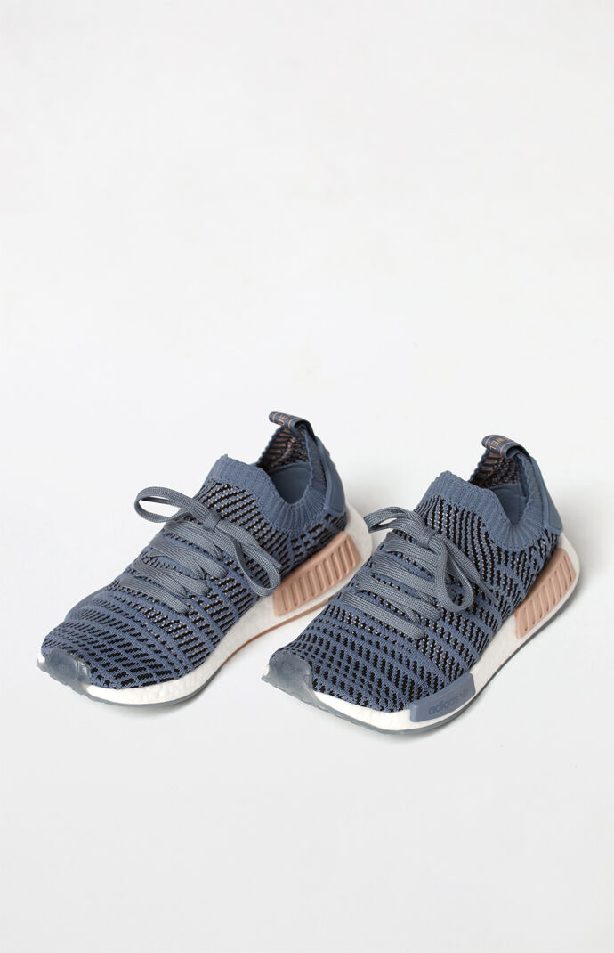 Adidas women's blue top nmd_r1 stlt primeknit sneakers
