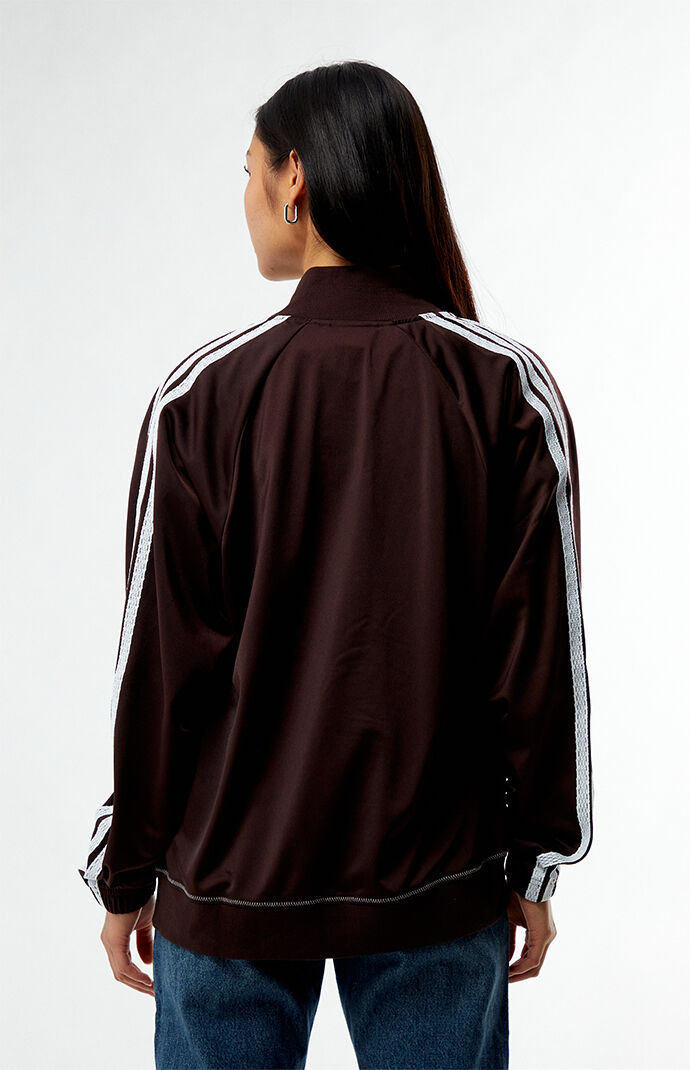 adidas Brown Tricot 3 Stripes Track Jacket | PacSun