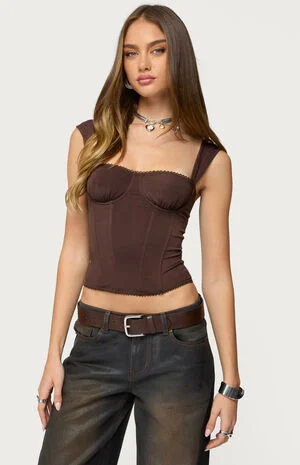 Marcella Wide Strap Mesh Corset image number 1