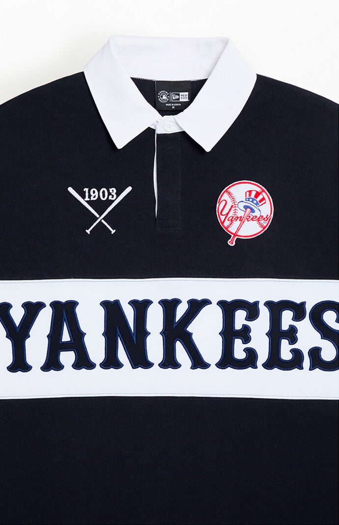 New Era Yankees Long Sleeve Rugby Polo Shirt