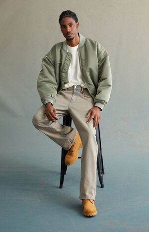 Overdyed Brown Baggy Carpenter Jeans image number 6