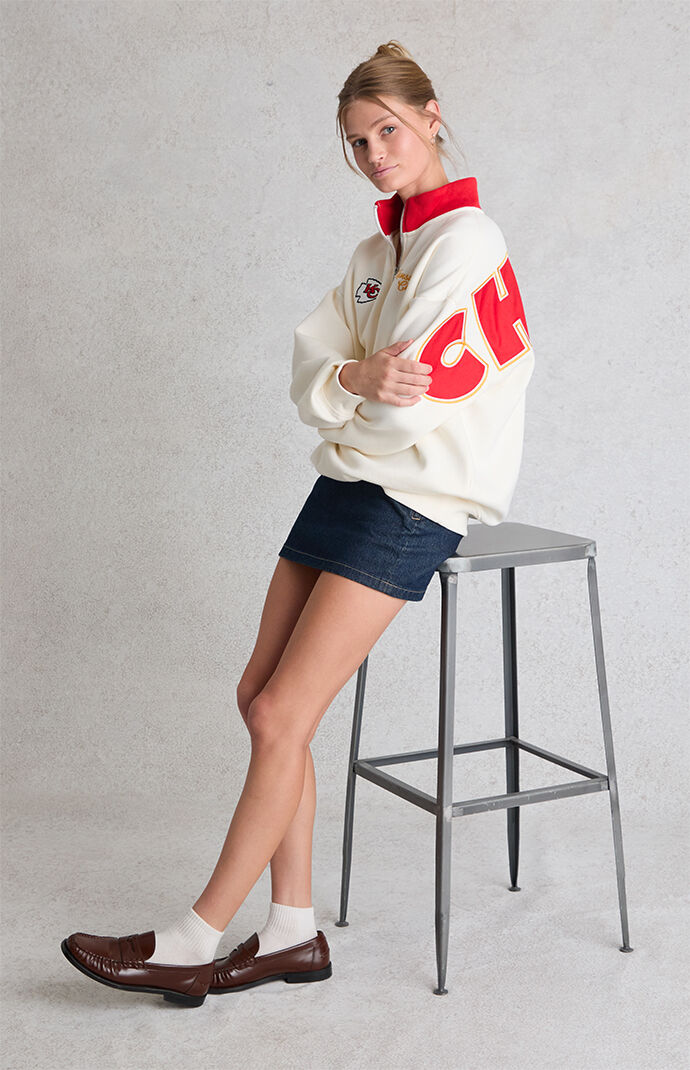 WILD COLLECTIVE x NFL Kansas City Chiefs Quarter Zip Fleece Sweatshirt