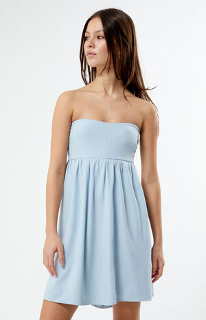 Tie Back Strapless Mini Dress image number 1