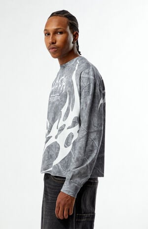 Glitch Camo Cropped Long Sleeve T-Shirt image number 3