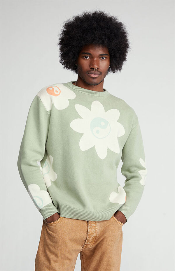 Yin & Yang Floral Crew Sweater