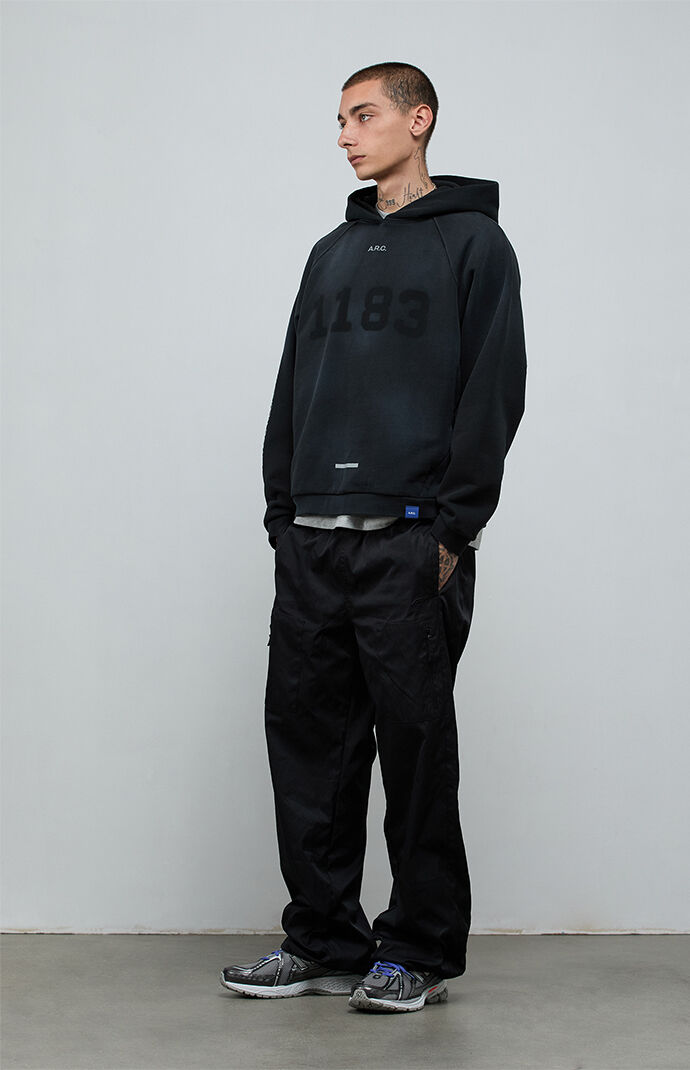 A.R.C. 1183 Black Vintage Wash Heavyweight Raglan Oversized Fleece