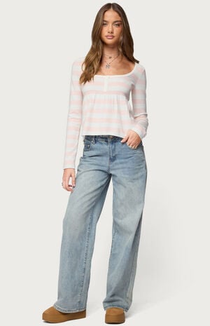 Lockie Striped Knit Babydoll Top image number 4