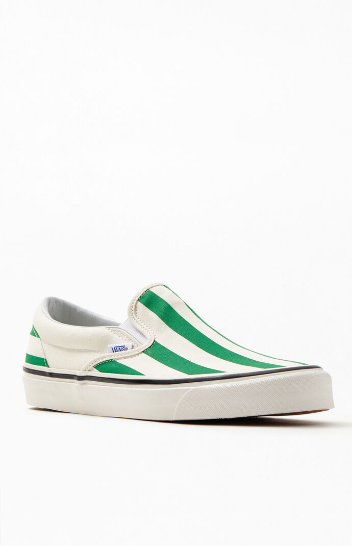 white vans with green stripe