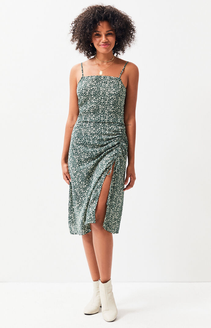 midi dress with slits on both sides