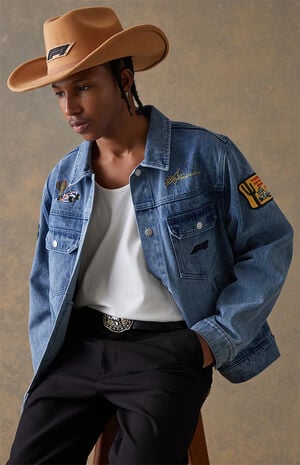 x Pacsun United States Grand Prix 2025 Austin Texas Denim Jacket image number 3