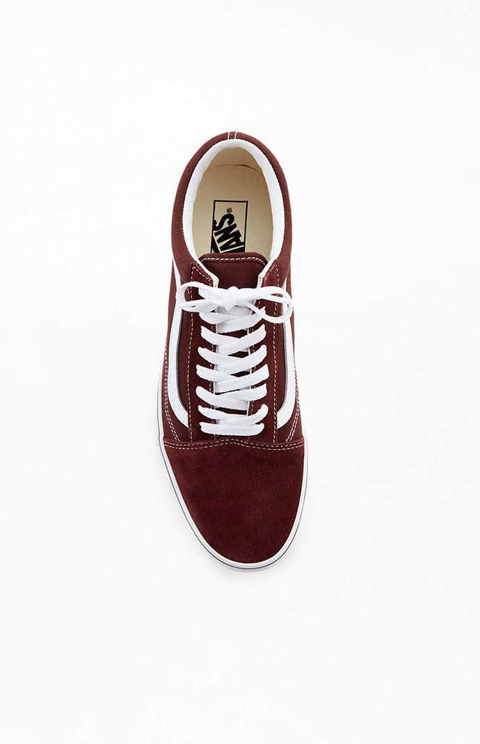 Vans old skool maroon suede sales