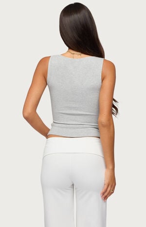 Lalisa Ribbed V-Neck Tank Top image number 3