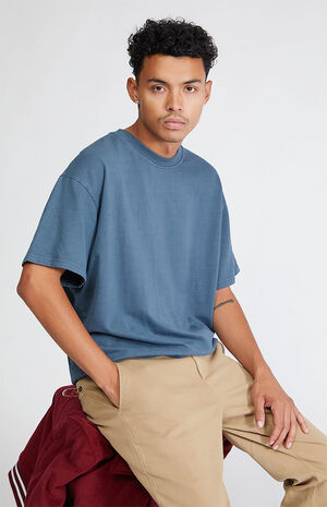 Navy Oversized Terry T-Shirt image number 1