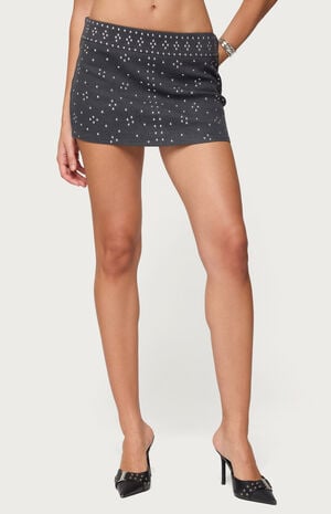 Reesa Studded Denim Mini Skort image number 1