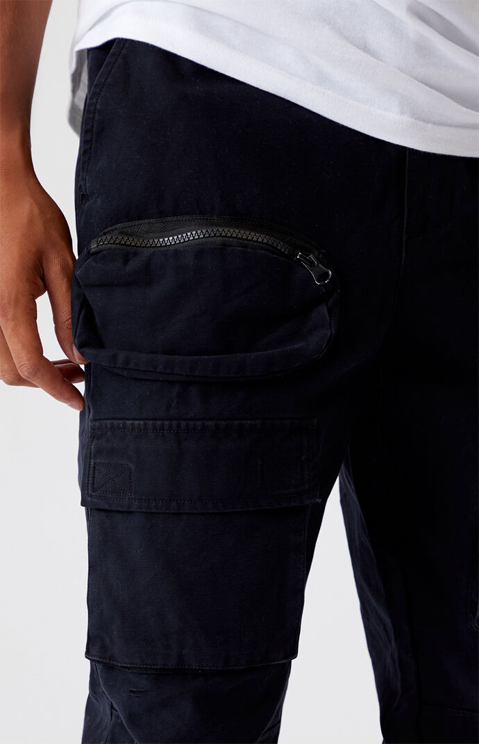Black Slim Cargo Jogger Pants