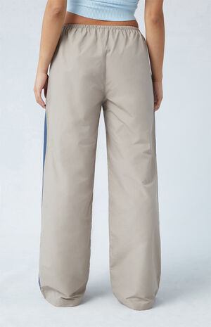 Khaki Wide Leg Track Pants image number 4